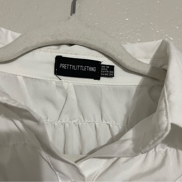 PLT Textured White Long Sleeve Blouse Size 6 - Picture 3 of 5